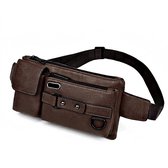 Sac banane marron femme sac bandoulière multifonctionnel avec plusieurs compartiments zippés ceinture réglable sac poitrine sport décontracté sac de rangement compact pour la randonnée les voyages et l'usage quotidien