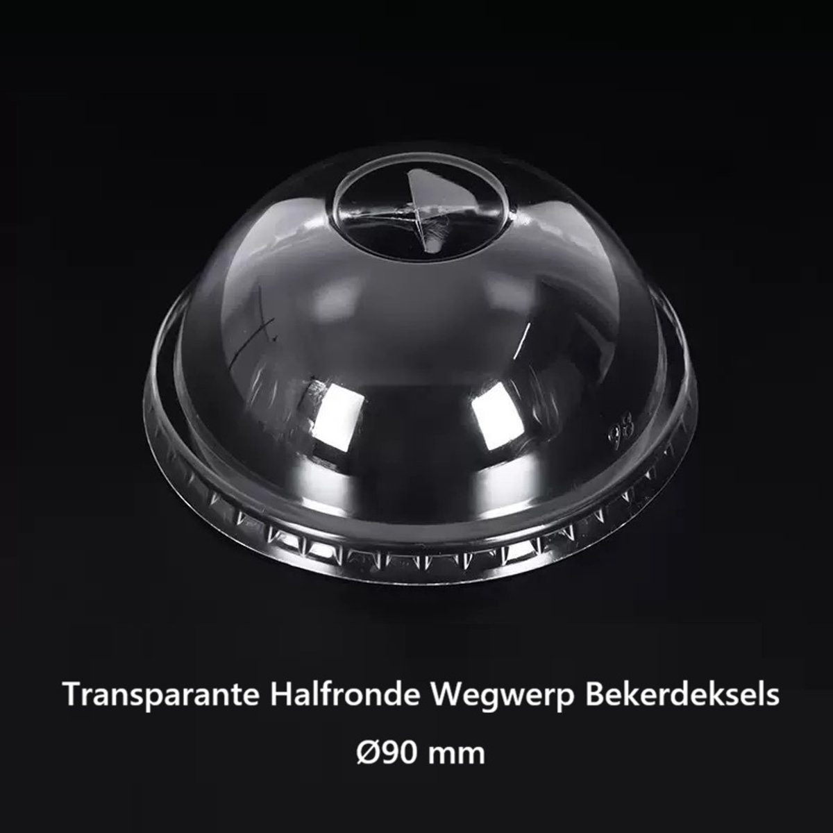 ATXANC Transparante Halfronde Wegwerp Deksels Ø90 mm – 100 Stuks – Geschikt voor Bubble Tea Bekers, Koffiebekers en Koude Drankbekers