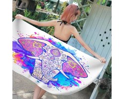 Beach Towel Pink Elephant Beach Towels for Adults Microfiber Sand Free Bathroom Towels Lightweight Kids Quick Dry Towel Great for Travel, Swimming Camping, Vacation, Gym 70x150cm