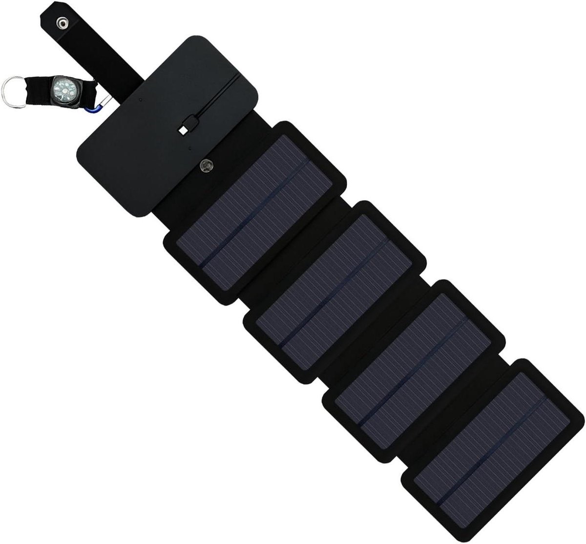 Oplader op zonne-energie - Draagbare energie - Outdoor avonturen - Waterdicht en stofbestendig - 4 zonnepanelen - Zwart
