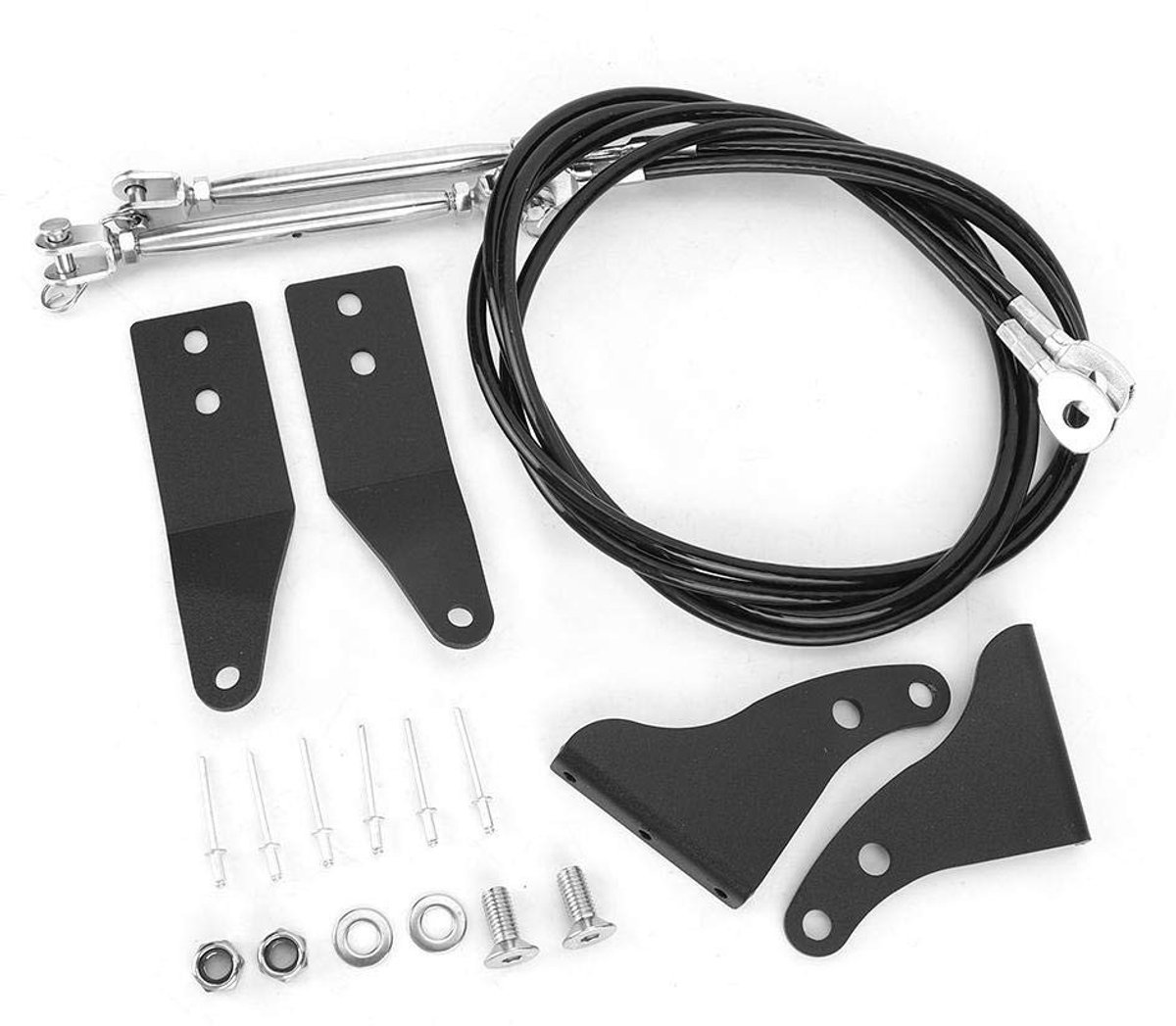 Dailygoods- Voorruitbeschermingsset Roestvrij Staal - Auto Accessoire - Kwaliteitsproduct - Kostenefficiënt - Geschikt voor TJ 07-18 - Professioneel Team - Ruitbescherming