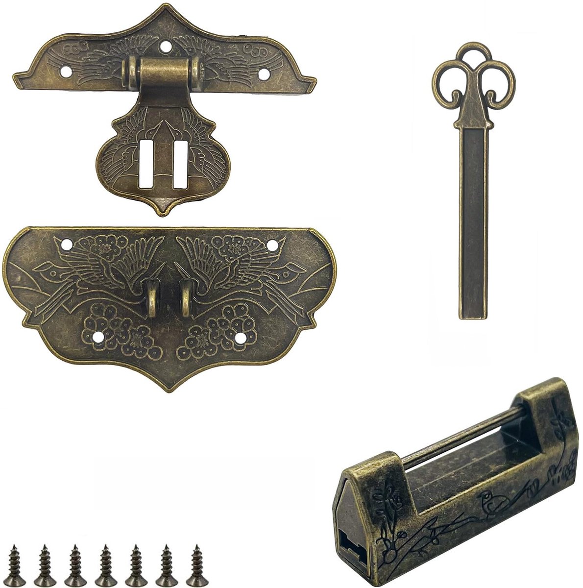 Dailygoods- Vergrendeling Vintage Design - Hasp Slot - Retro Sluitingen - Decoratieve Hardware - Zinklegering - Antiek Uiterlijk - Kastslot