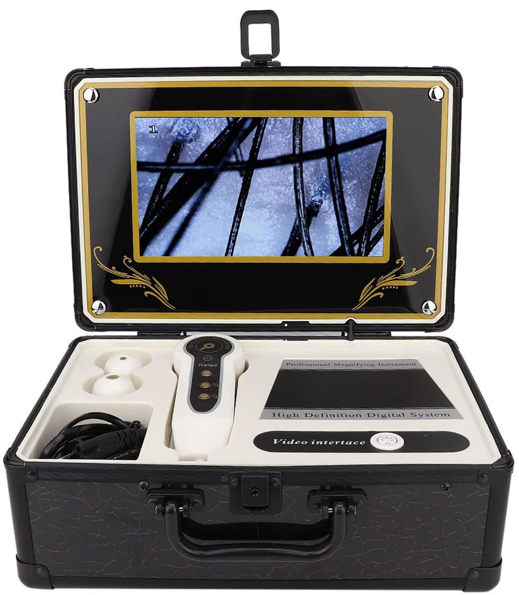 Dailygoods- Huidcamera 50x/200x - Huid-/haarherkenning - Hoofdhuidanalyse - Glansdetectie - EU-stekker 100-240V - Intuïtief scherm - Haardetector