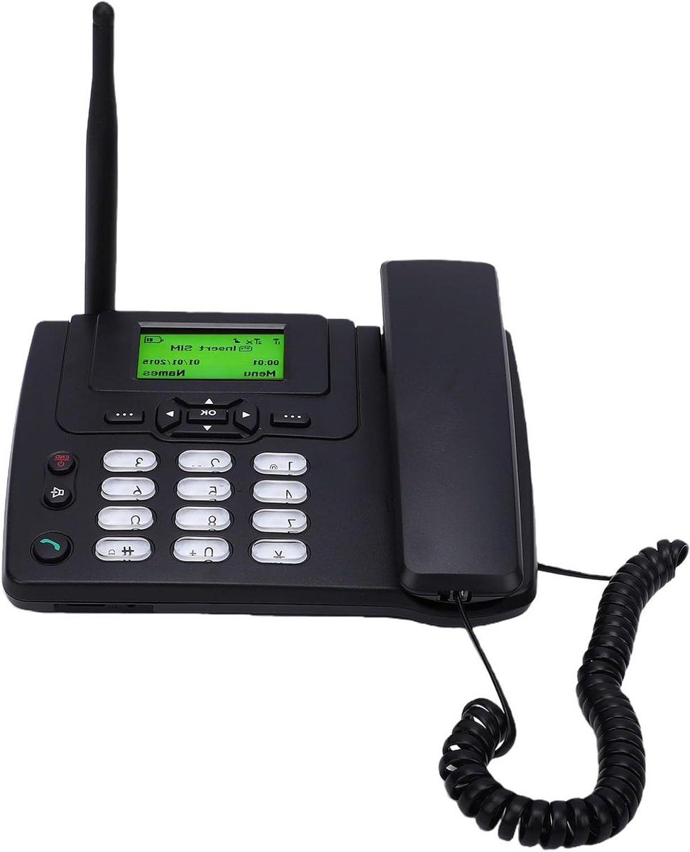 Draadloze Bureautomatische Telefoon - Vaste Draadloze Telefoon - Betrouwbaar Bellen - Dubbele Simkaart - 2.4 Inch Display - Zwart