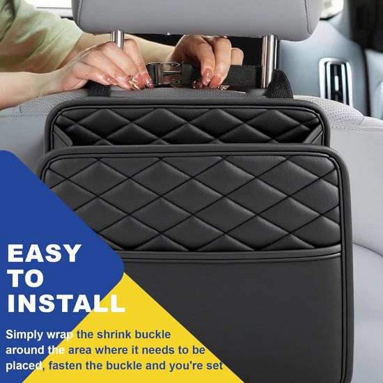 Auto achterbankorganizer - Auto organizer - Hangende autostoelorganizer - Geschikt voor kinderen en volwassenen - 25,5*25*9 cm - Zwart van Merkloos — afbeelding 4