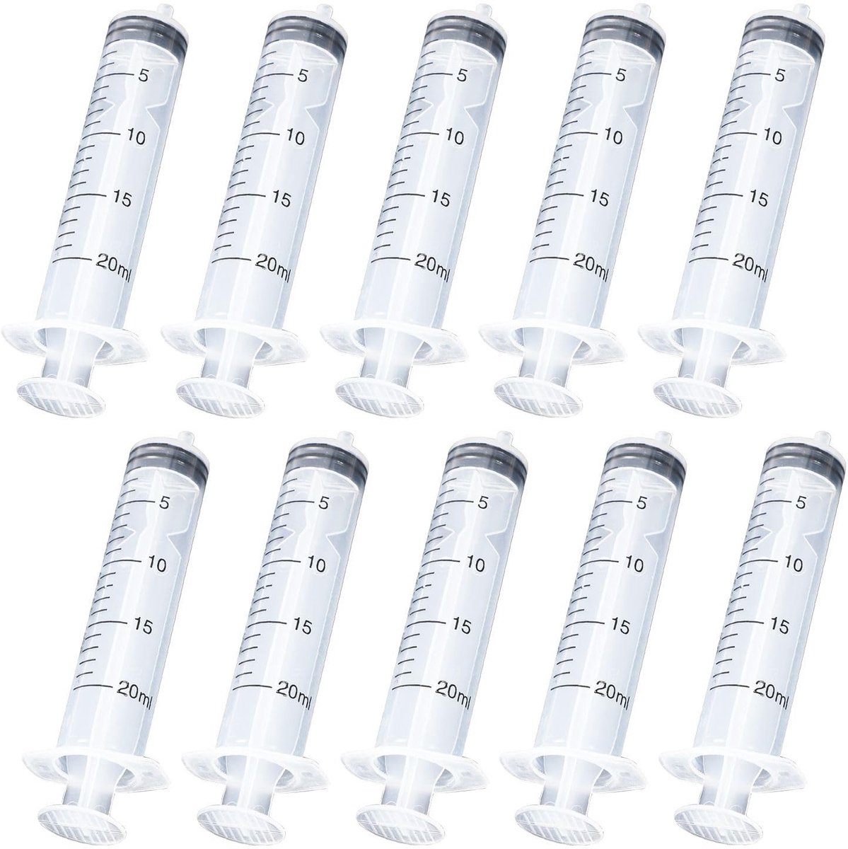 Dailygoods- Kunststof Spuit 10 Stuks - 20 ml - Doseerspuit - Voederspuit - Laboratorium - Plantenirrigatie - Nauwkeurige Metingen - Dosering