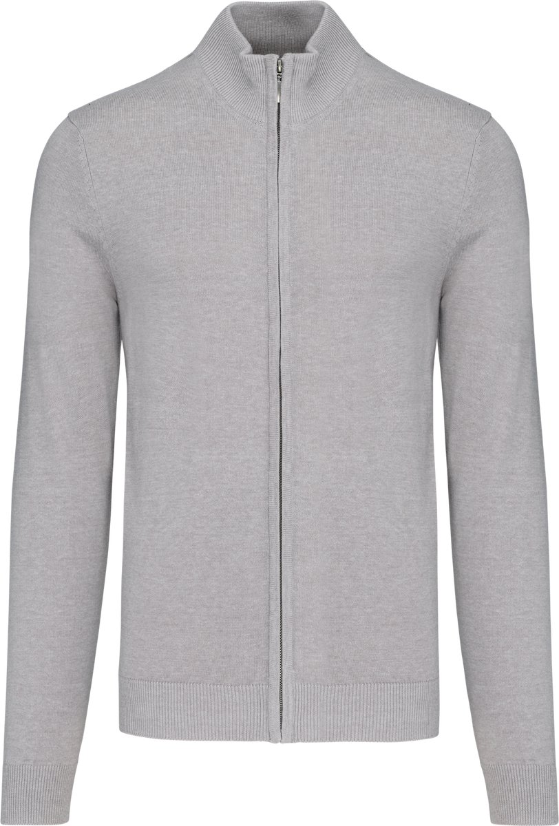 Kariban Heren cardigan met rits K961 - Grey Melange - XXL