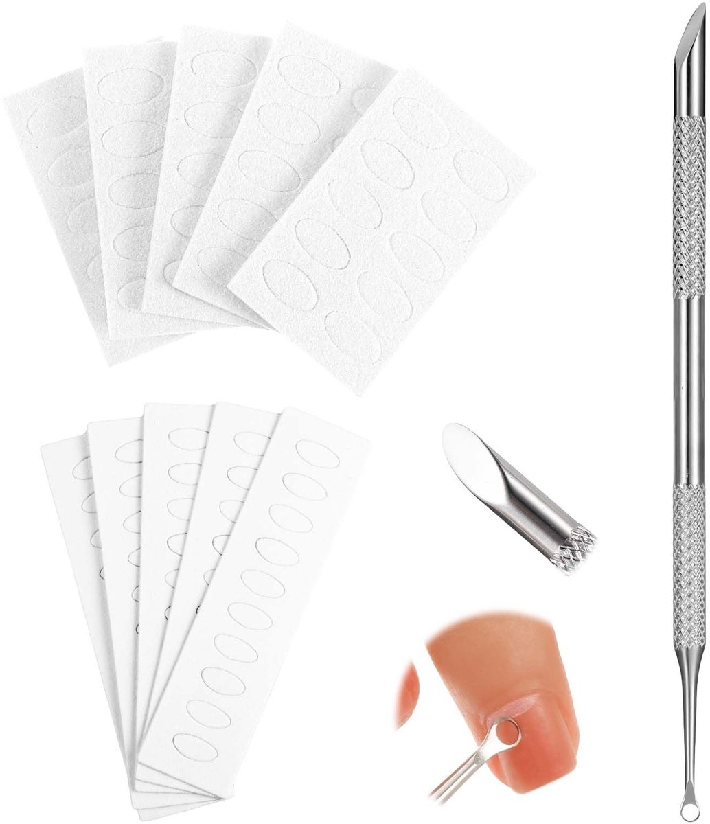 Dailygoods- Nagelriemschuiver Dubbelzijdig - Nagelvijl - Schuurpapier 100/180 - Professioneel Gereedschap - Roestvrij Staal - Veilig en Effectief