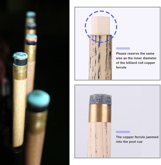 Dailygoods - Snooker Pool Cue Adereindhulzen - Vervanging Accessoires - Goud - Messing - 10 Stuks - Geschikt voor Snooker en Biljart van Dailygoods — afbeelding 2