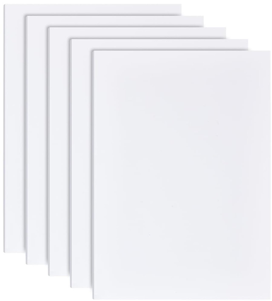 Dailygoods- Schuimplaten 5 stuks - 30 x 21 cm - 4 mm dik - Witte PVC-schuimplaten - Knutselmateriaal voor kinderen - Creatieve projecten