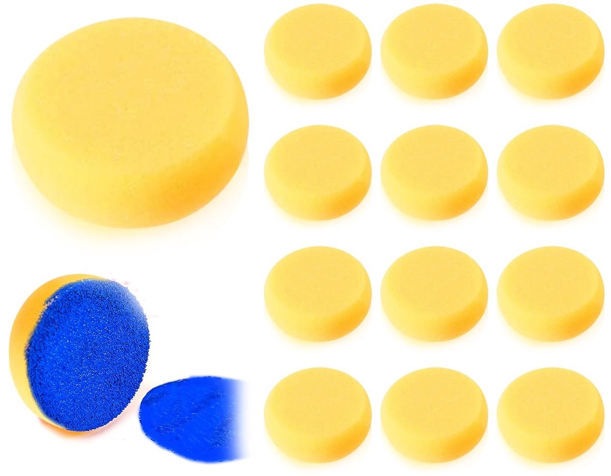 Dailygoods- Verfsponzen Set van 12 - Ronde Synthetische Sponzen - 7 cm Absorberende Sponzen - Kunstsponzen voor Aquarelschilderen - Multifunctionele Sponsset - Hoogwaardig Materiaal - Schildersponzen