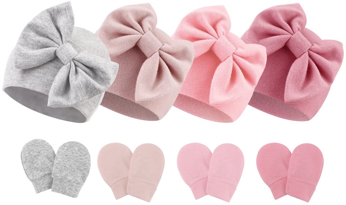 Dailygoods- Babyset - Hoeden/Handschoenen - Katoen - 0-6 Maanden - Trendmode - Hoogwaardige Accessoires - Babyaccessoires
