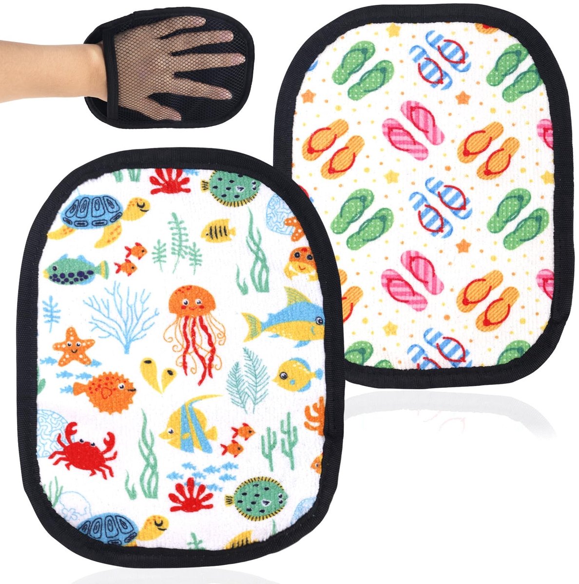 Dailygoods- Strandzandverwijderingszakjes 2 stuks - Sneldrogend - Herbruikbaar - Neopreen/Badstof - 20 x 15 cm - Perfect voor strandactiviteiten - Zandverwijderaar