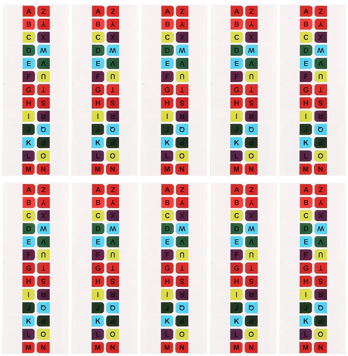 Dailygoods- Indextabs 260 Stuks - Zelfklevend - Waterbestendig - Hoogwaardig PP-Materiaal - Verwijderbaar - Alfabetische Labels - Labelstickers