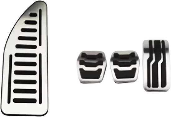 Pedaalhoezen Set - Pedaal Covers Auto - Verbeterde Grip - Antislip Ontwerp - 3 Stuks AT - Zilver — afbeelding 4