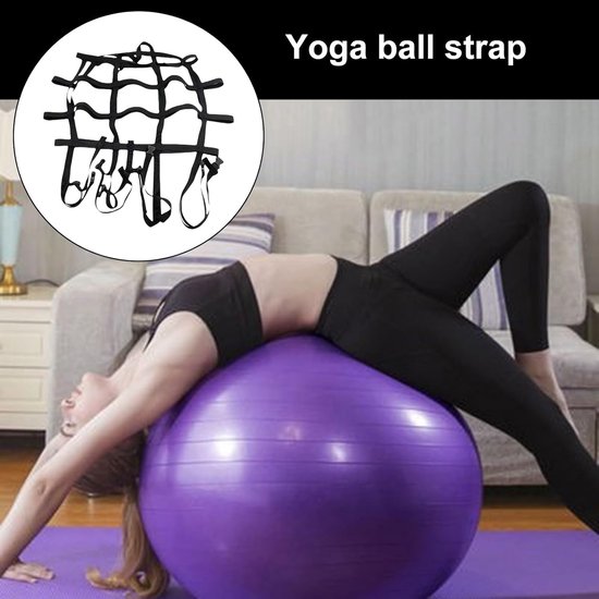 Yoga Bal Riem - Trainingsband Bal - Ondersteunende Training - Verstelbare Gespen - 55-75 cm Ballen - Zwart — afbeelding 4