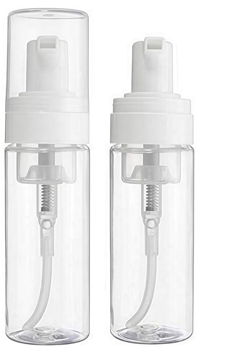 Dailygoods- Schuimdispenser 150ml - Lege Flessen - Hervulbare Pomp - Kunststof - Transparant - 2 Stuks - Foamdispensers