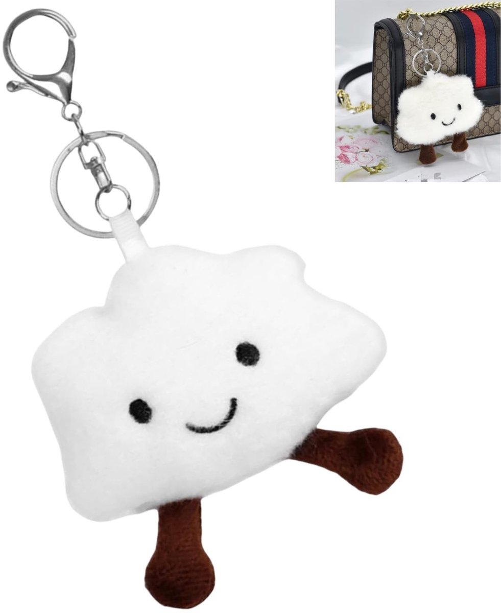Dailygoods- Sleutelhanger Pluche Wolken - Anti-verlies Koord - Tashanger - Gepersonaliseerde Sleutelhanger - Grappige Wolkensleutelhanger - 9 x 16 cm