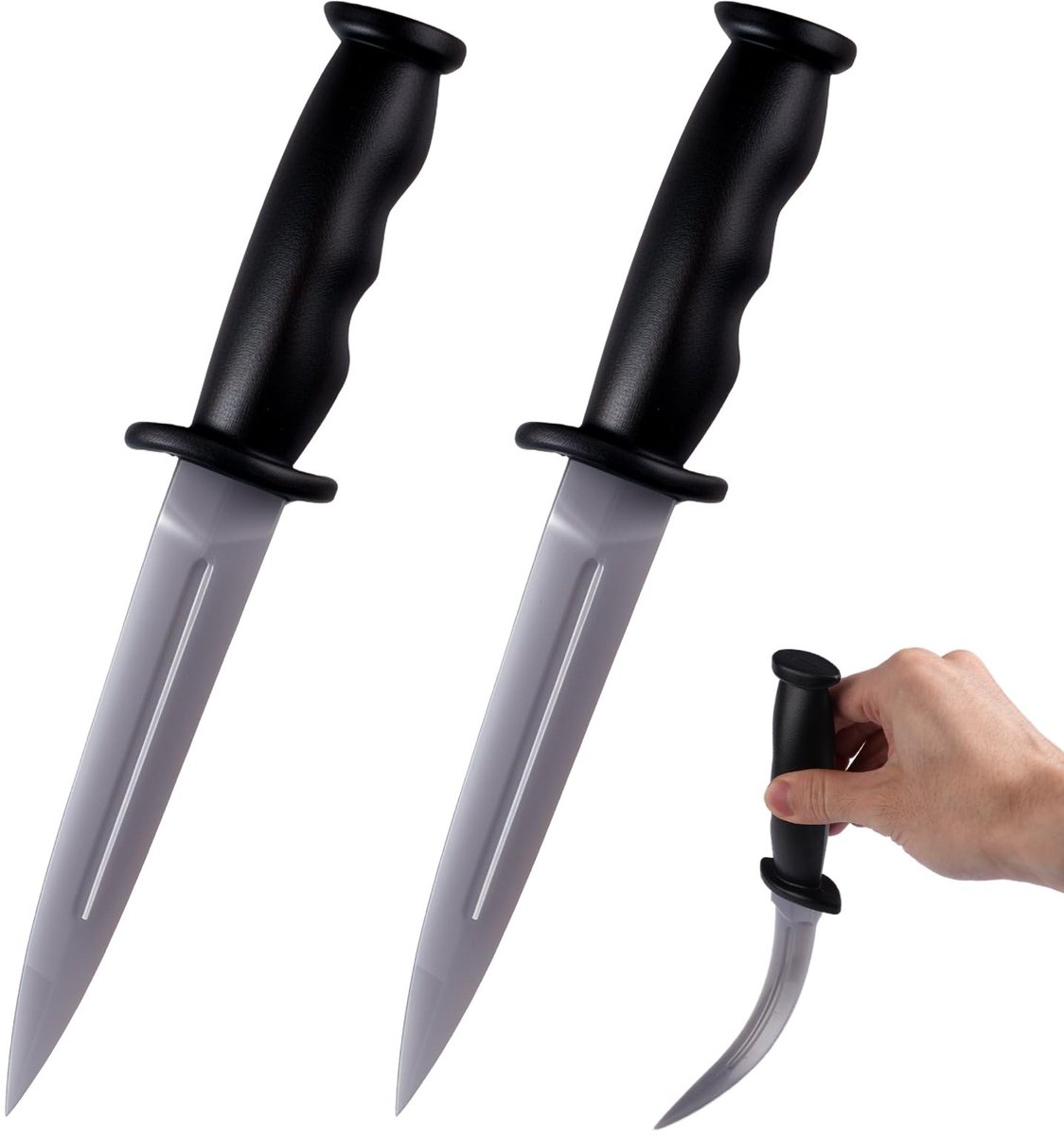 Dailygoods- Rubberen Mes 25 cm - Draagbaar Trainingsmes - Antislip Handgreep - Robuust en Duurzaam - Veilig Kunstmes - Geschikt voor Alle Niveaus - Trainingswapen