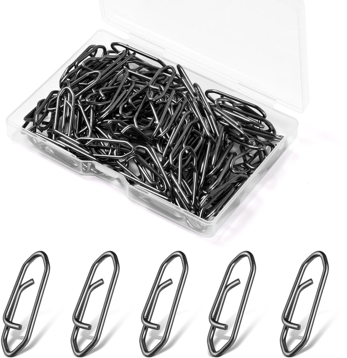 Dailygoods- Visclips 100 Stuks - Roestvrij Staal - Quick Change - Zeevisserij Tackle - Kunstaas Lijn - Eenvoudig te Verwisselen - Visklemmen