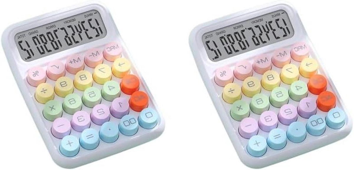 Bureau Rekenmachine - Desktop Calculator - Dagelijkse Berekeningen - Verhoogd Groot Display - 16x11x2 cm - Wit
