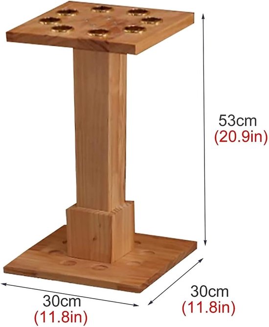 Biljart Keurek - Pool Keuhouder - Biljart Accessoires Opbergen - Stevige Massief Hout Constructie - 8 Keuen 30x30x53cm - Natuurlijk Hout — afbeelding 2