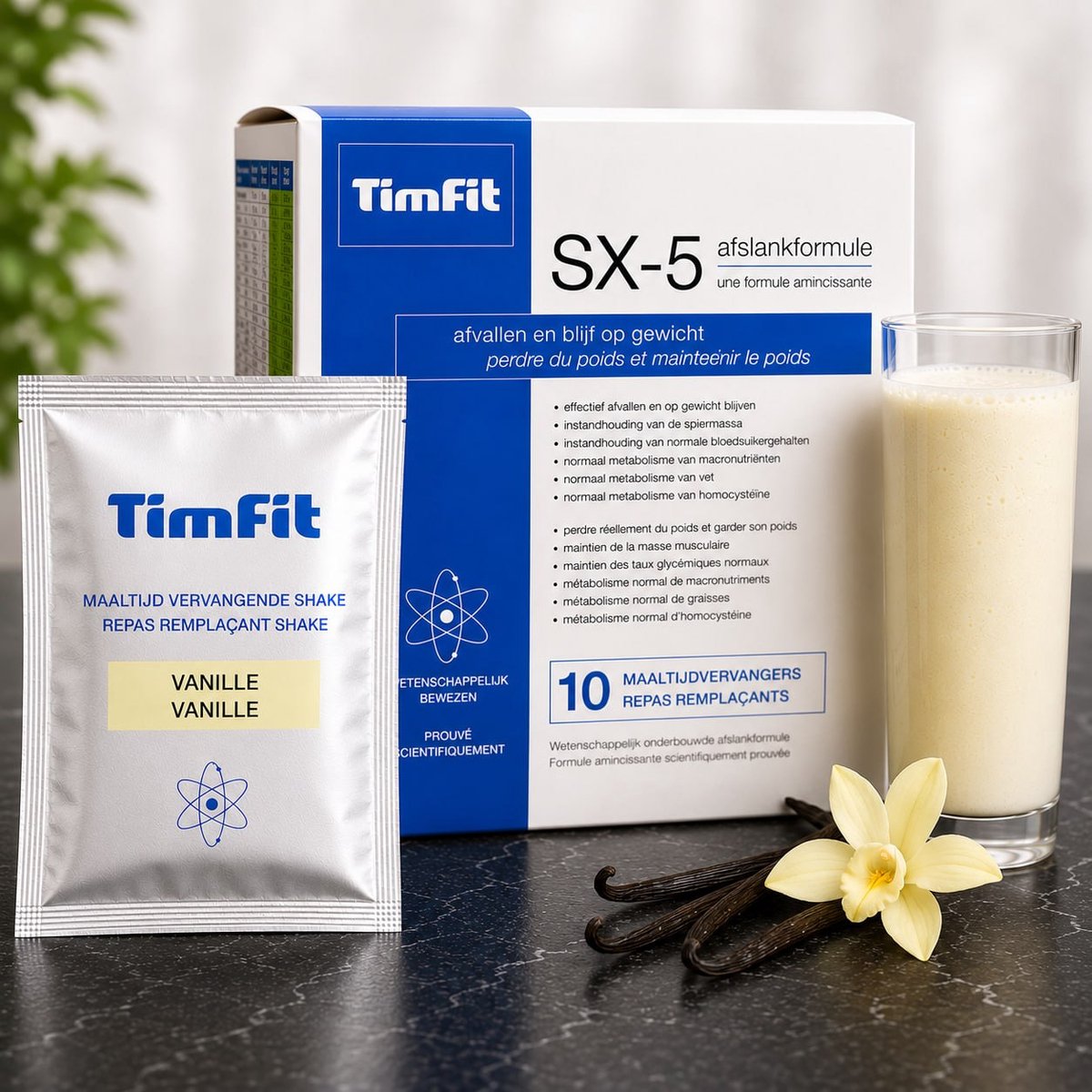 Maaltijdshake Vanille | 3 Vezelsoorten, L-Carnitine, 26 gram Proteïne, Groene Thee, Chroom, 23 Vitamine-Mineralen | Afvallen, Blijf op gewicht en Ondersteun je huid | Handige On The Go verpakking | Uitgebalanceerde Maaltijdshake Afvallen