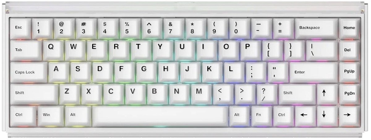 AKKO Ray68 HE Wit 65% AstroAim Magnetische Switch 8K Hz Hall Effect Hotswap ARGB Draadloze Gaming Toetsenbord