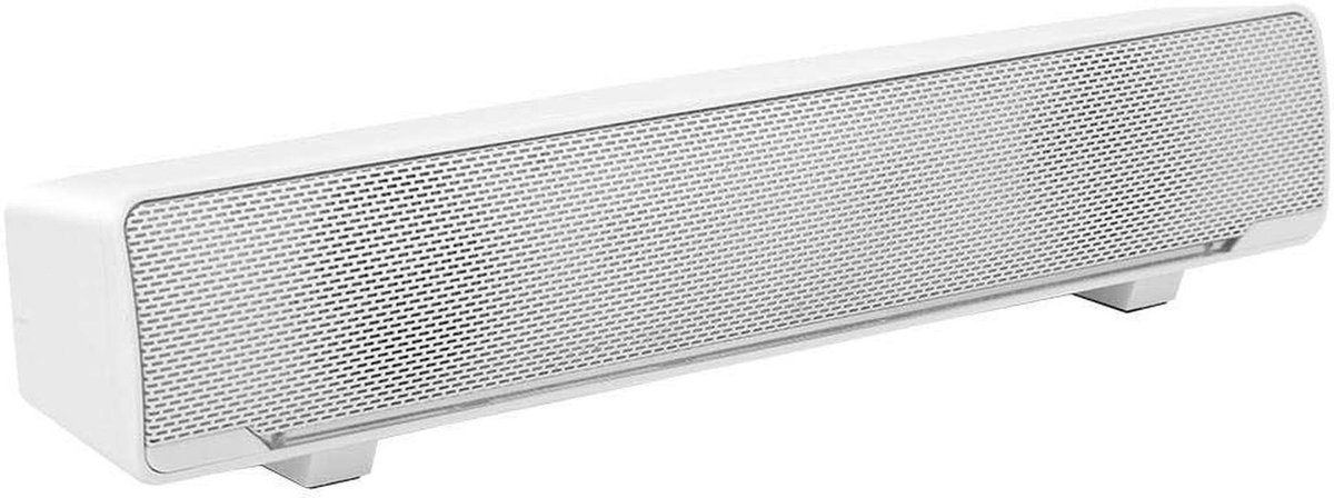 USB Soundbar Speaker, PC, Stereo Soundbar, Music Player, Bass Surround Soundbox, 3.5mm Input for Desktop/Laptop/TV/Smartphone/Tablet/MP3/4 (White)