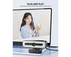 4K UHD Ring Light Webcam for PC, 1080P Web Camera with Dual AI Noise-Cancelling Mics, Auto Light Correction, Privacy Cover, 73°FOV, PDAF Autofocus, Privacy Cover, for Streaming, Conference, Zoom