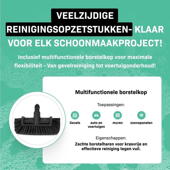 VONROC Telescopic washing brush - 4.6 m - Incl. Brush head, water hose and soap dispenser — afbeelding 2