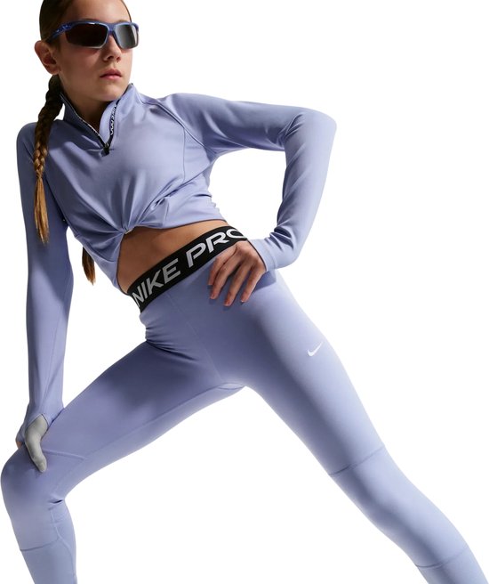Nike Pro Dri-FIT Sportlegging - Light Thistle/Black - Maat S (128-137) - Kids van Nike — afbeelding 3