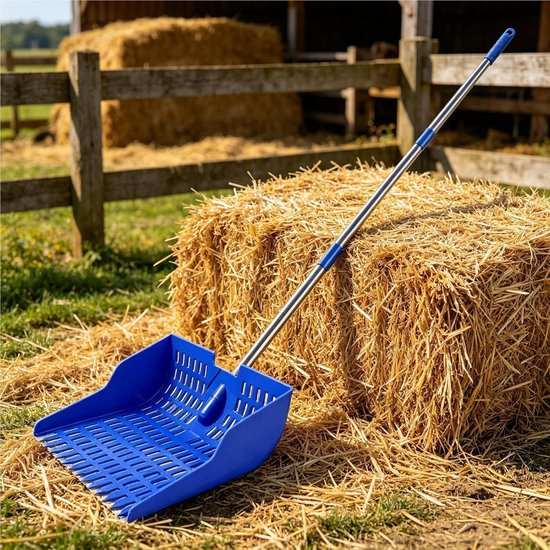SnelShoppen - Kippenpoep Scooper Hark 2-in-1 met Verstelbare Lange Steel 134,6 cm - Kattenschep voor Kippenhok, Huisdierafvalreiniging, Tuinboerderij, van Snelshoppen — afbeelding 5