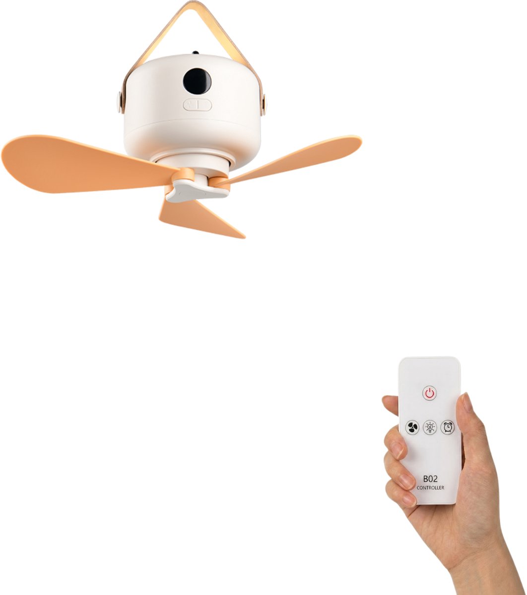 Fantiluxe - Anders - Plafondventilator met verlichting - Wit - Ø27cm - Afstandsbediening - Met lamp - Plafond ventilator - Slaapkamer
