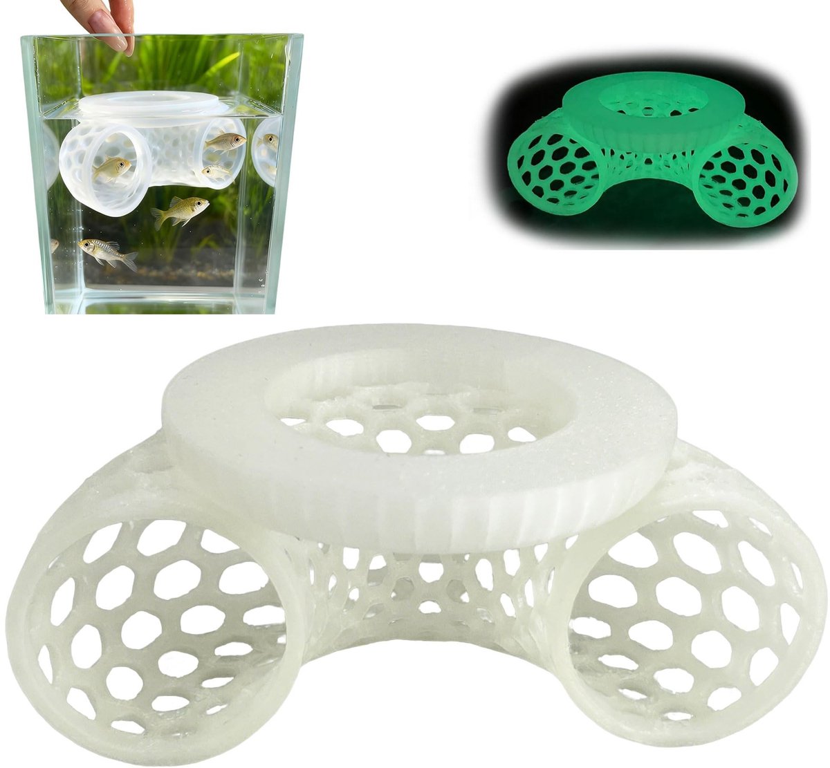 Dailygoods- Drijvende Grot - Drijvende Verstopplaats - Aquarium Decoratie - Schuilplaats voor Vissen - Kunststof - Veilig en Glad - Aquariumdecoratie