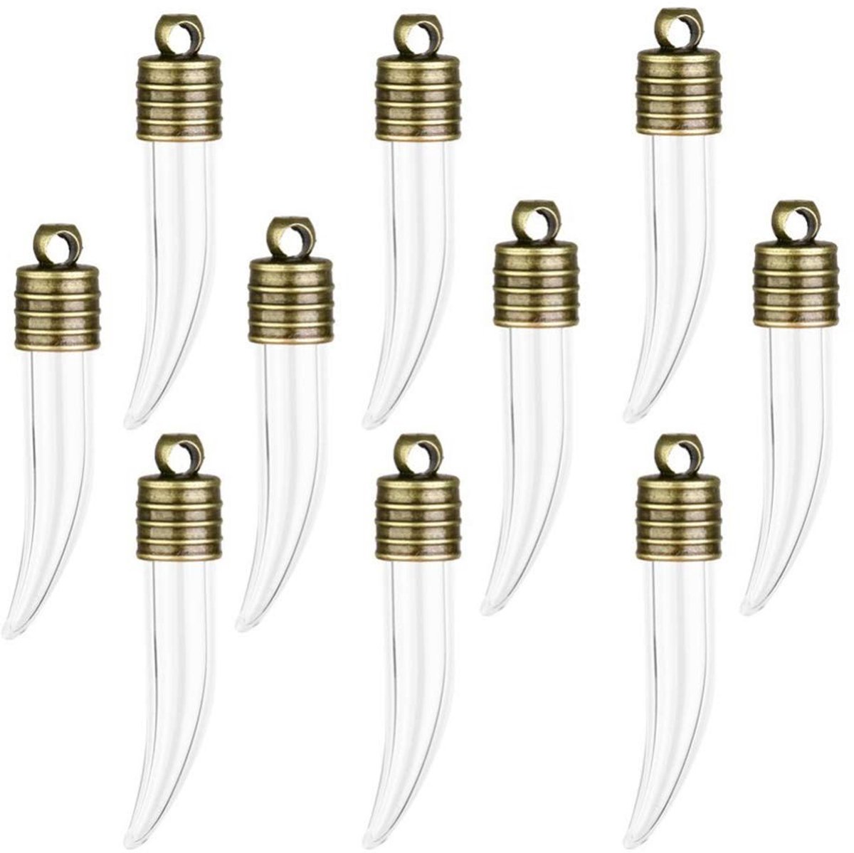 Dailygoods- Wijnflessen 10 Stuks - Glazen Flesjes - Hanger/Charms - Robuust/Goed Afgewerkt - Voor Kunsthandwerk - Gemakkelijk te Reinigen