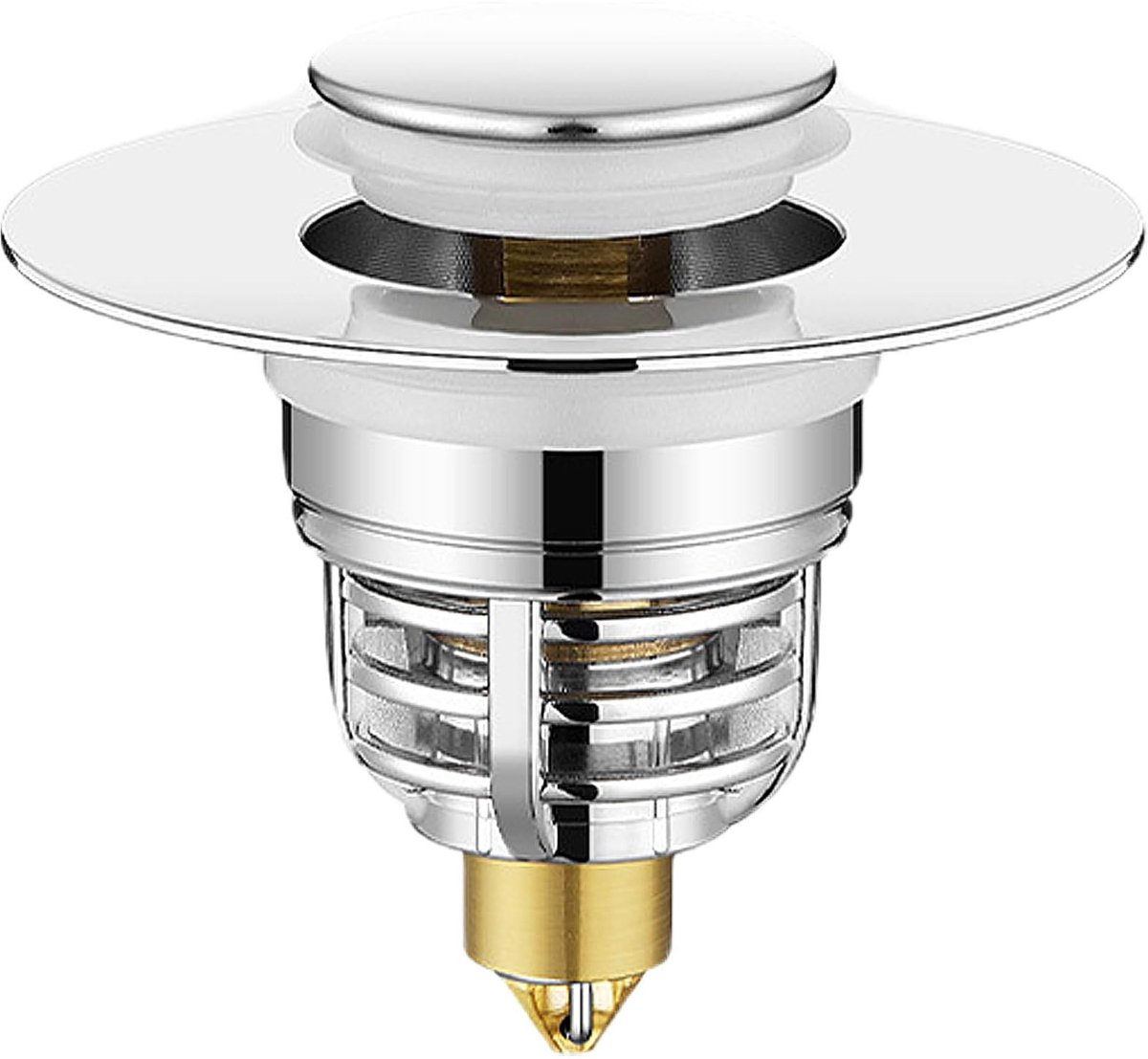 Dailygoods- Gootsteen Stopper Universeel - RVS Afvoerplug - Pop-Up Afvoerstop - Anti-lek - Duurzaam - Voor Keuken en Badkamer
