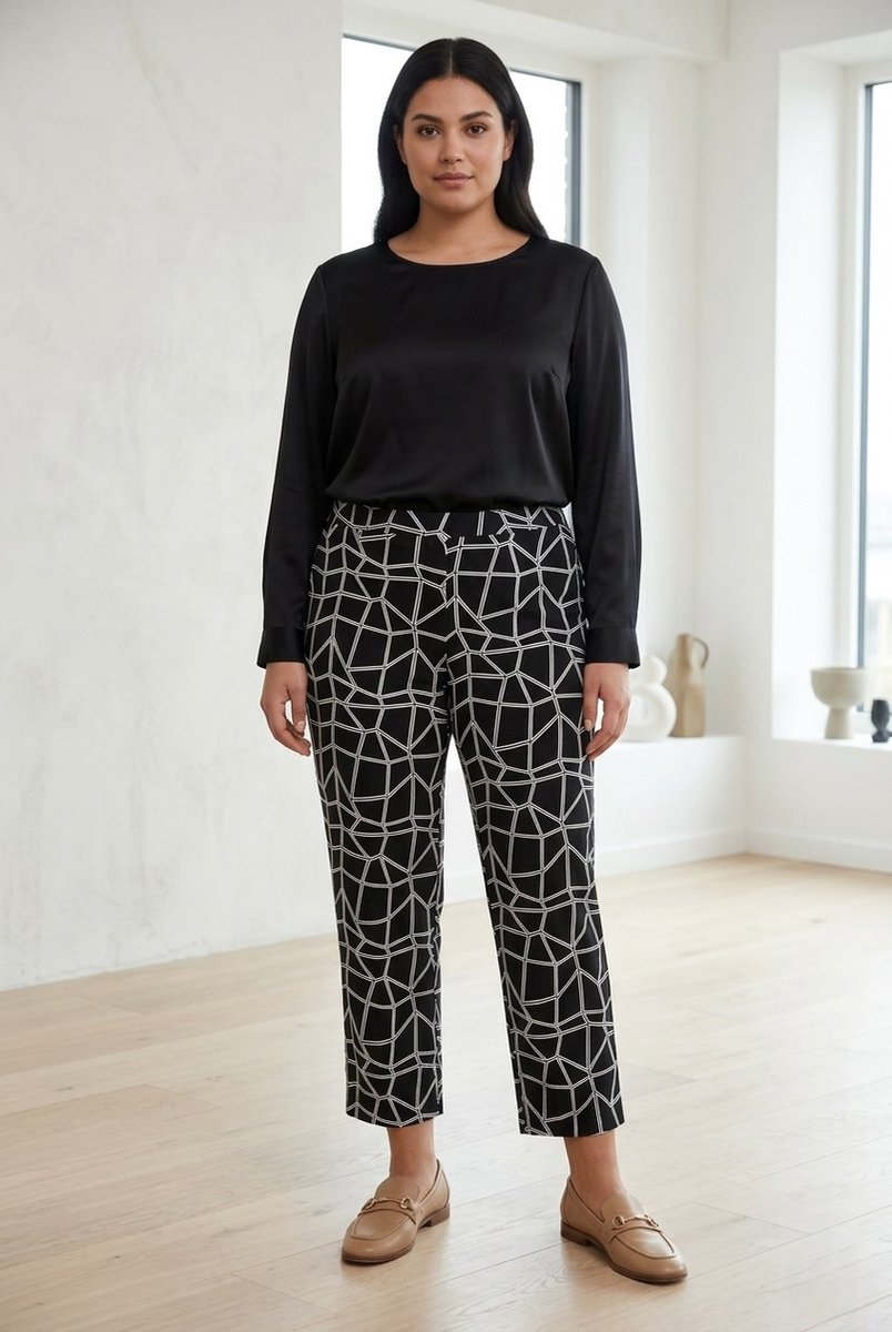 COLLETTA Nadine Bottoms - Black/White - maat 4(54/56)