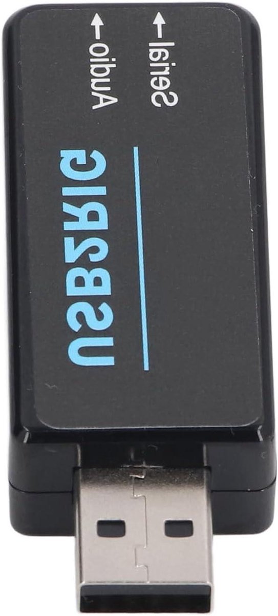 USB Geluidsadapter - Externe Geluidskaart - Digitale Radio - Dubbele Audio Seriële - 53 x 24 x 14 mm - Zwart