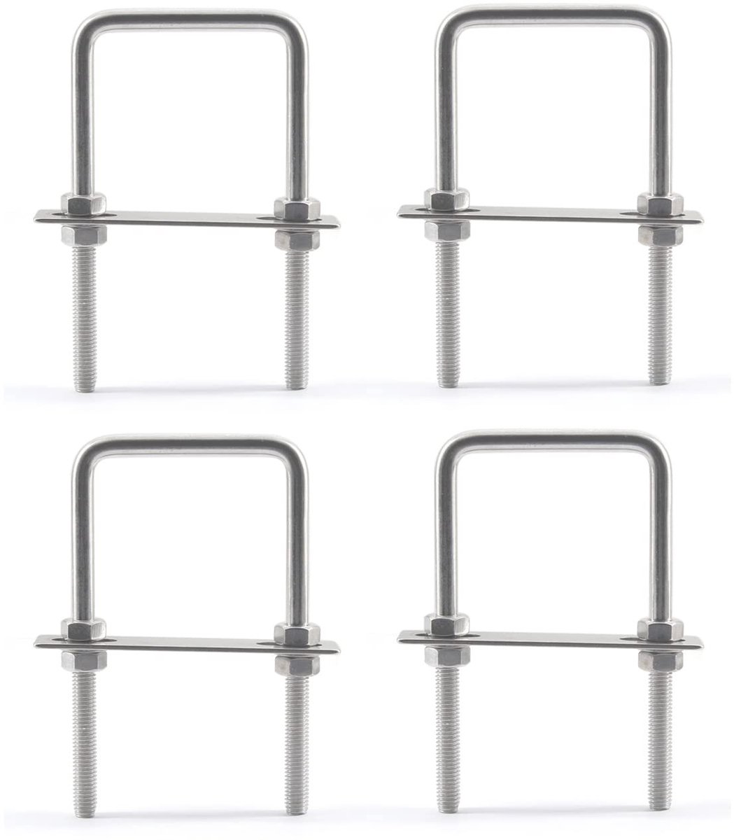Dailygoods- U-bout 304 roestvrij staal - M8x55x85mm - Pack van 4 - Slijtvast - Corrosiebestendig - Voor voertuigen en industrie - Beugels