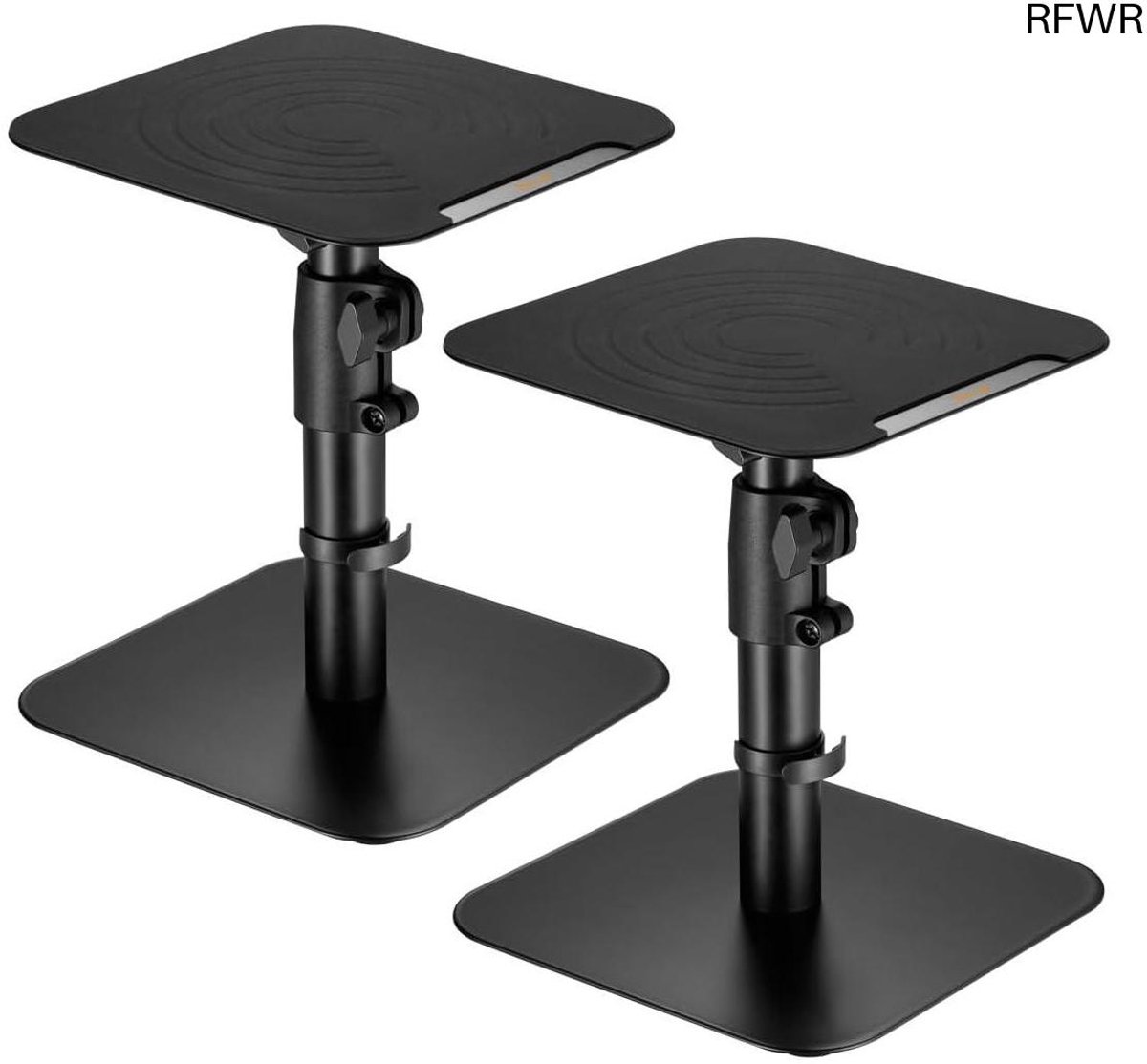 Tafelhouder Luidsprekers - Universele Steunen - Stereo Geluid - Kantelbaar +/-15° - Tot 15 kg - Zwart