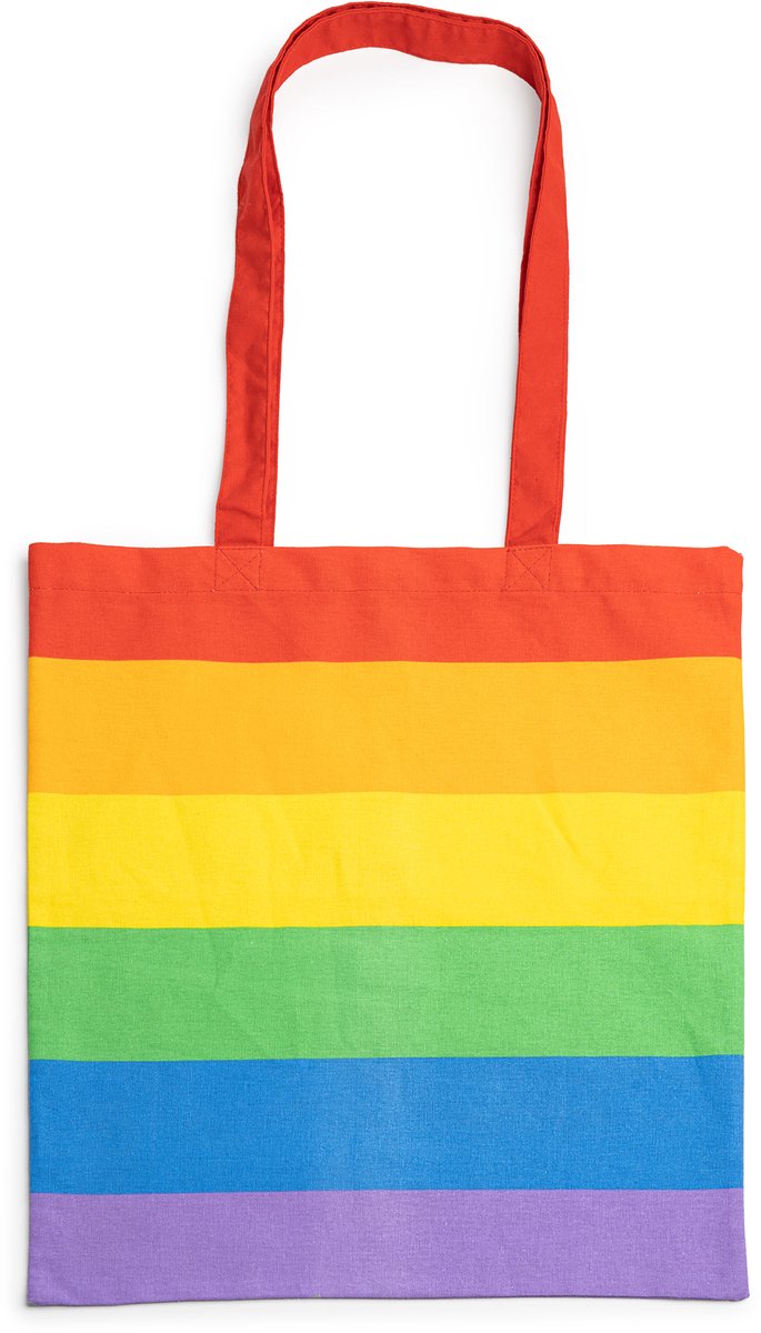 Regenboog Tote Bag Katoen – 5 Stuks – Herbruikbare Shopper Tas – Duurzame Boodschappentas – 100% Katoen