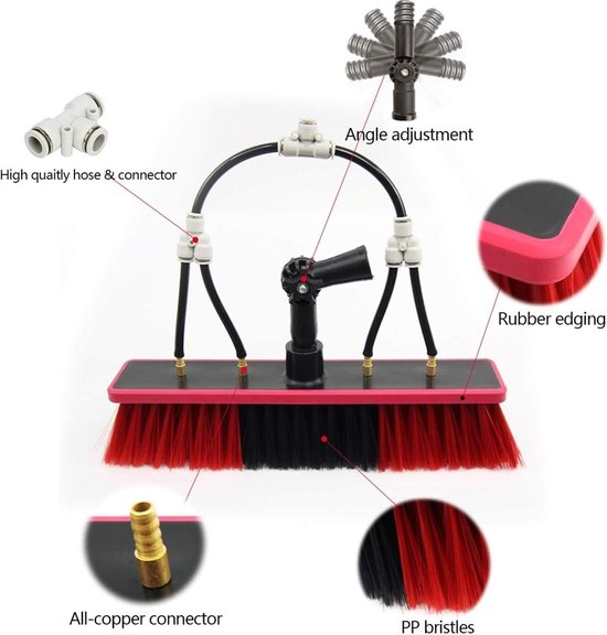 Telescopische Watertoevoer Kit - Uitschuifbare Wasborstel - Ramen Schoonmaken - Met Waterdruk Systeem - 54 m - Grijs — afbeelding 2