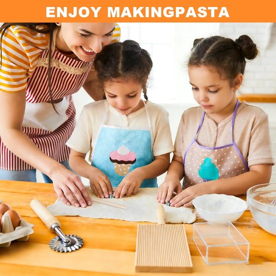 SnelShoppen - Gnocchi Houten Bord Set met Deegsnijder, Spätzle Bord met Schraper, Pasta Bord en Ravioli Roller voor Zelfgemaakte Pasta, Keukenaccessoi van Snelshoppen — afbeelding 2