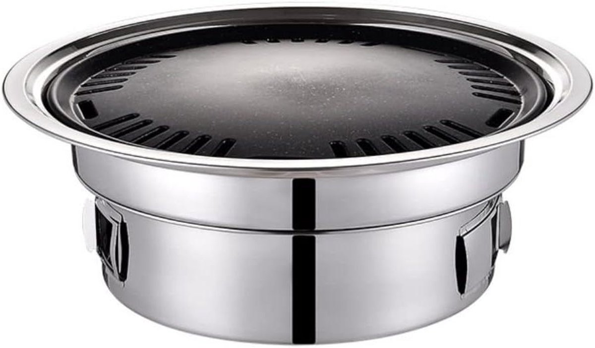 Houtskool Grill BBQ Rooster Outdoor Koken Roestvrij Staal 35 cm Zwart