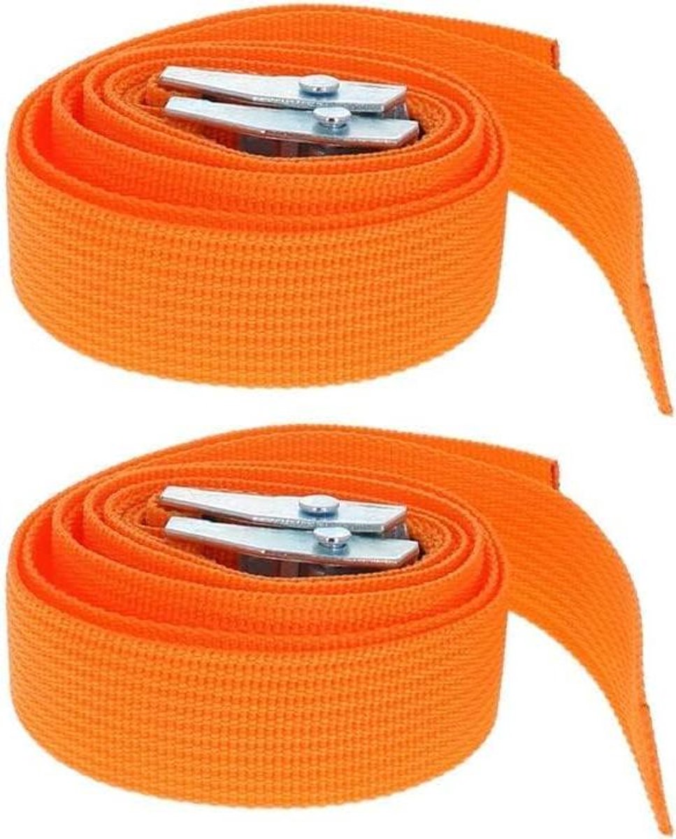 Ladingriemen - Spanbanden - Lading Vastzetten - Hoge Kwaliteit - 0.8 Meter - Oranje