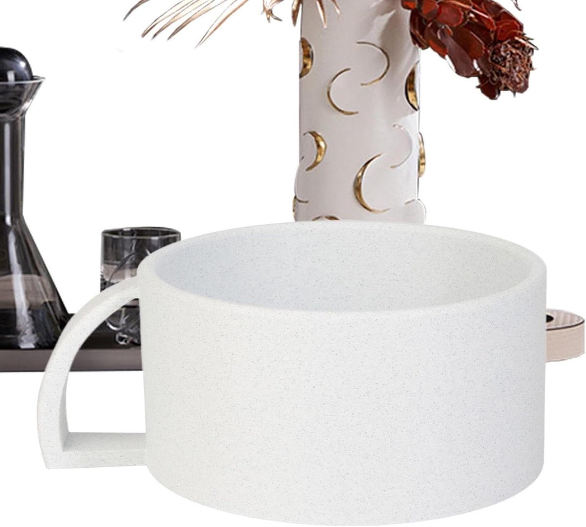 Scheerkom - Scheerbeker - Schuim Creëren - Geribbelde Binnenwand - 7 cm - Wit