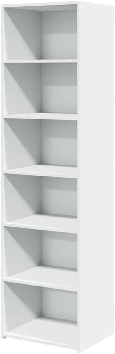 Highboard Kast - Smal Dressoir - Opbergen Woonkamer - Vochtbestendig Hout - 50 x 41 x 185cm - Wit