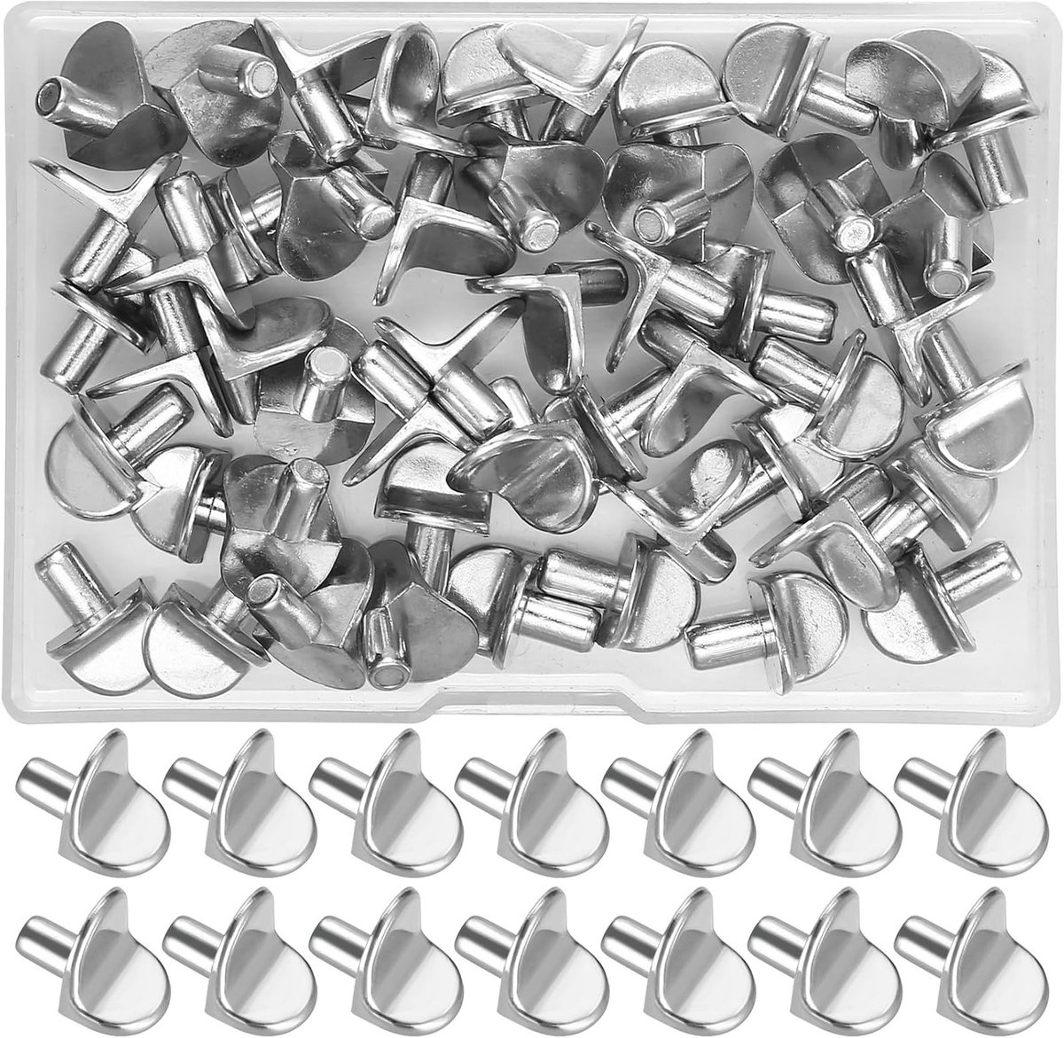 50 Stuks 5mm Vloerdragers Inlegplank, Metalen L-vormige Steun voor Boekenkasten, Ideaal voor Glazen Kasten en Keukenkast Plankdragers