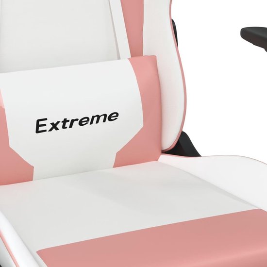 Gaming Stoel - Computerstoel Racestoel - Comfortabel Gamen - Verstelbare Rugleuning - 1 stuk - Wit Roze — afbeelding 3